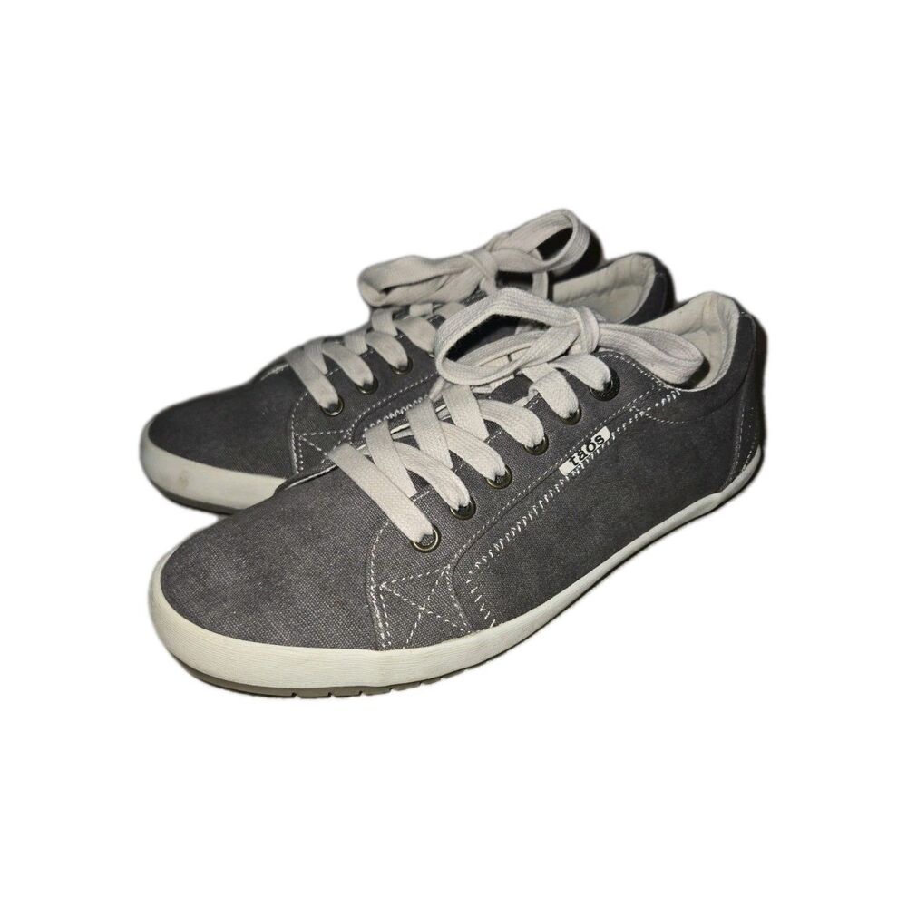 TAOS Star Sneakers Gray Canvas Lace Up Hemp Shoes Size 9